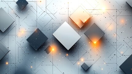 Business technology concept, rectangle vector presentation design background or banner template.