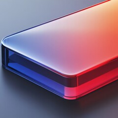 Aufkleber - Abstract Glass Block with Gradient Lighting: A Modern Design Displaying Red to Blue Transition