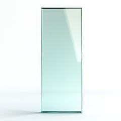 Aufkleber - Minimalist Clear Glass Slab Showcase: An Elegant Design Element on White Backdrop for Display and Presentation