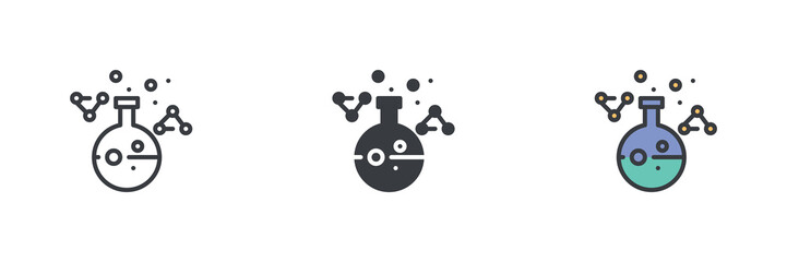 Wall Mural - scientific experiment different style icon set