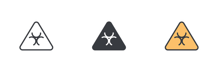 Wall Mural - hazard symbol different style icon set