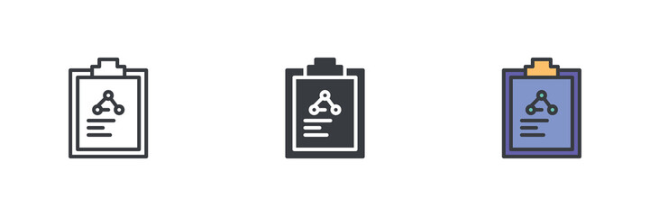 Wall Mural - clipboard with molecular structure different style icon set