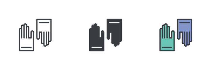 Wall Mural - protective gloves different style icon set