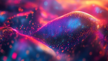 Closeup of colorful computer programming code on a monitor, blurred backdrop, generative AI innovation, glowing lines of code, futuristic programming design