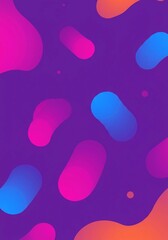 Wall Mural - geometric elements and a colorful gradient background capture a purple blob shape in a modern digita