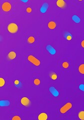 Wall Mural - the purple blob shape, centered on a colorful gradient background with geometric elements, creates a