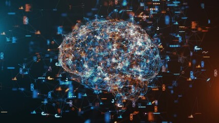 Wall Mural - ai brian deep learning artificial intelligence neural network