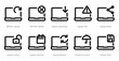 © popcornarts - A set of 10 micro icons as refresh laptop, remove laptop, laptop download