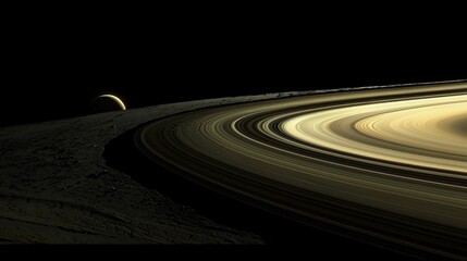 Wall Mural - detailed glimpse into the stunning structure of saturn's rings.