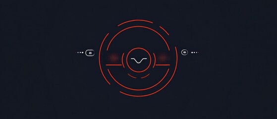 Abstract futuristic digital design with circular shapes and glowing elements on dark background for technology and innovation themes