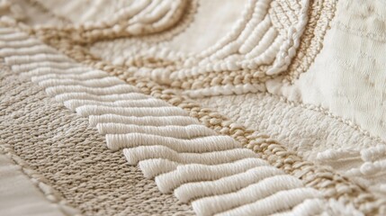 Wall Mural - Unique Craftsmanship in Textured Stitching Design