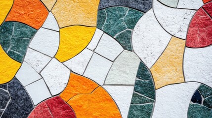 Wall Mural - Colorful Mural with Bright Accents and Vintage Background