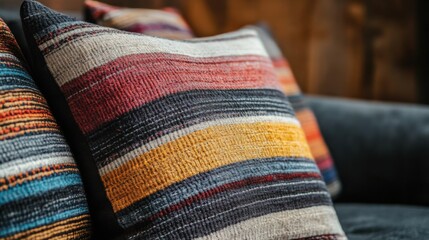 Wall Mural - vibrant decorative pillow with soft light background