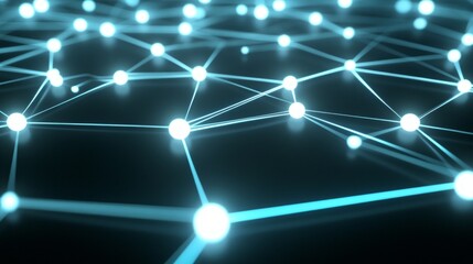 Wall Mural - abstract network of connected points and lines in futuristic style