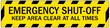© middlenoodle - Safety sign emergency shut off keep area clear at all times