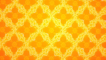 Poster - A pattern of interconnected circles in various shades of yellow and orange, creating a warm and uplifting visual, perfect for Happiness day