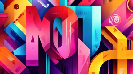 Wall Mural - vibrant contemporary lettering on isolated background