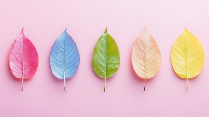 Wall Mural - Vibrant Fall Leaves with Soft Color Palette