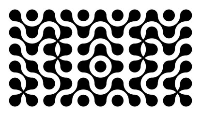 Leinwandbilder - Set black metaballs isolated on a white background. Modern contemporary geometric shapes and elements. Vector illustration