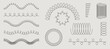© klyaksun - Spring and coil shapes collection - various spiral, wavy and looped lines. Minimalist doodle monochrome design elements set. Hand drawn vector squiggles and curves for borders, dividers, decorations.