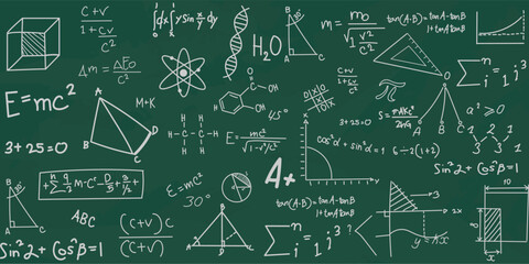 math symbols on green board