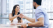 © peopleimages.com - Business people, meeting or handshake with partnership for contract agreement, deal or b2b at office. Businessman, woman or colleagues shaking hands with smile for onboarding, recruiting or hiring