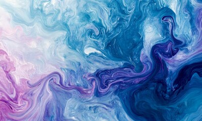 Wall Mural - an abstract combination of blue and purple surface or texture moving in random patterns on different