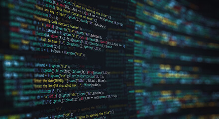 Wall Mural - abstract modern tech of programming code screen developer. c programming language of computer script