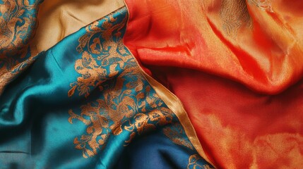 Wall Mural - vibrant fabrics highlighting rich colors and patterns