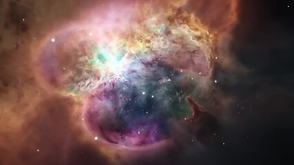 Wall Mural - A captivating display of colors and swirling gases illuminates the vastness of space, showcasing the intricate details of a nebula. This celestial masterpiece evokes a sense of wonder and exploration.