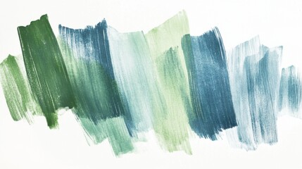 Poster - Bold pencil strokes create abstract patterns on a white background with varying shades of green and blue