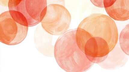 Aufkleber - Minimalist pencil strokes create a soft gradient of warm colors with overlapping circles