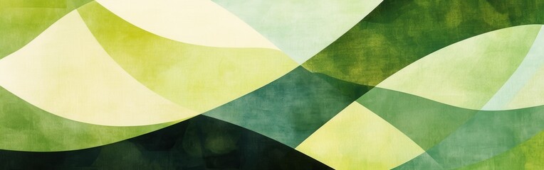 Fototapete - Overlapping shapes create a vibrant emerald abstract composition with fluid movement and dynamic energy in bright green hues