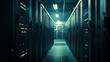 © Sajib - Modern data center server room interior dark technology servers rack power system future network