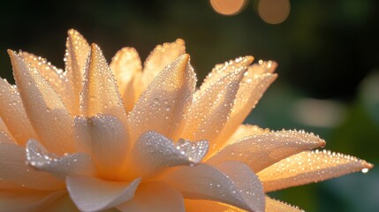 Aufkleber - Dew-kissed petals of a blooming flower at dawn in serene nature