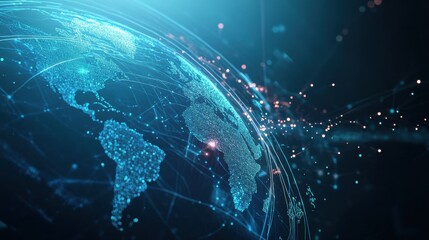 Leinwandbilder - Visual representation of a modern and sophisticated global business network with interconnected data points