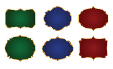 luxury golden arabic islamic label text box