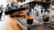 © ปฏิภาน ผดุงรัตน์ - Freshly Brewed Espresso Flowing from Coffee Machine Shot Close-Up
