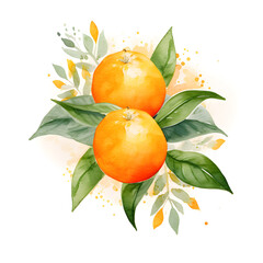 Wall Mural - digital technology orange watercolor design illustration