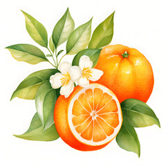 Wall Mural - digital technology orange watercolor design illustration