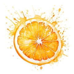 Wall Mural - digital technology orange watercolor design illustration