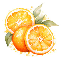 Wall Mural - digital technology orange watercolor design illustration