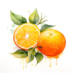 Wall Mural - digital technology orange watercolor design illustration