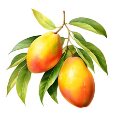 Wall Mural - digital technology mango watercolor design illustration