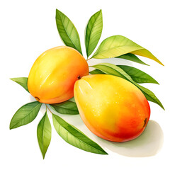 Wall Mural - digital technology mango watercolor design illustration