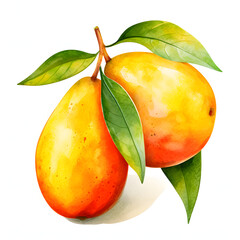 Wall Mural - digital technology mango watercolor design illustration