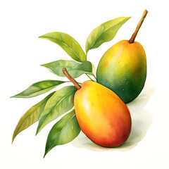 Wall Mural - digital technology mango watercolor design illustration
