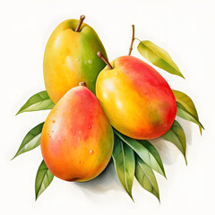 Wall Mural - digital technology mango watercolor design illustration