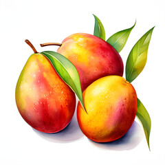 Wall Mural - digital technology mango watercolor design illustration