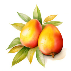 Wall Mural - digital technology mango watercolor design illustration